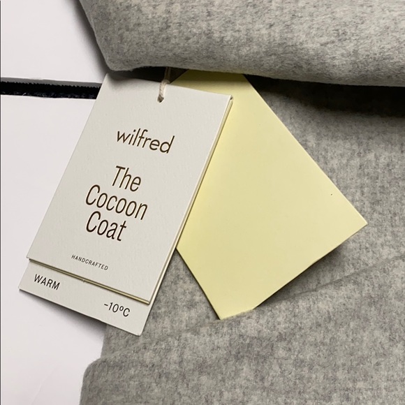 NWT Aritzia Wilfred the Cocoon Coat heather white - Picture 5 of 10